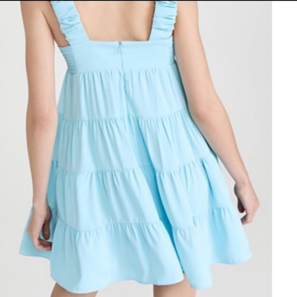Amanda Uprichard Nicolia Tiered Mini Dress In Ice Blue Sz S - Picture 6 of 9